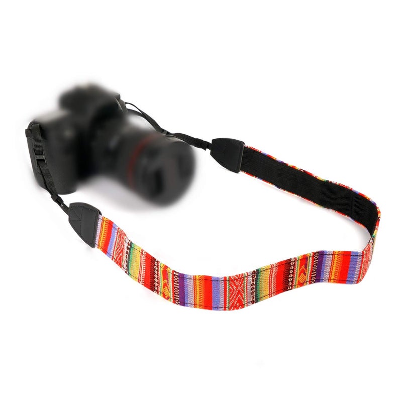 WANBY Camera Strap Canvas Rainbow Neck Shoulder Strap with Quick Release Buckles for DSLR SLR - Image 2